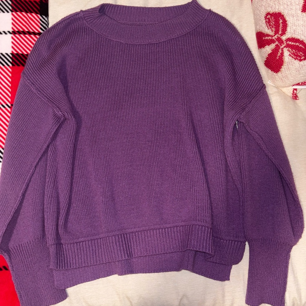 NWOT Purple Ribbed Sweater